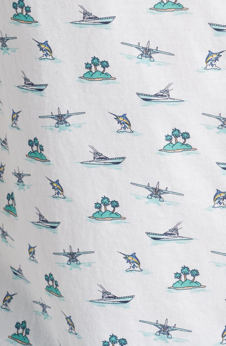 vineyard vines Island Hopping Short Sleeve Cotton Button-Up Shirt, Alternate, color, 