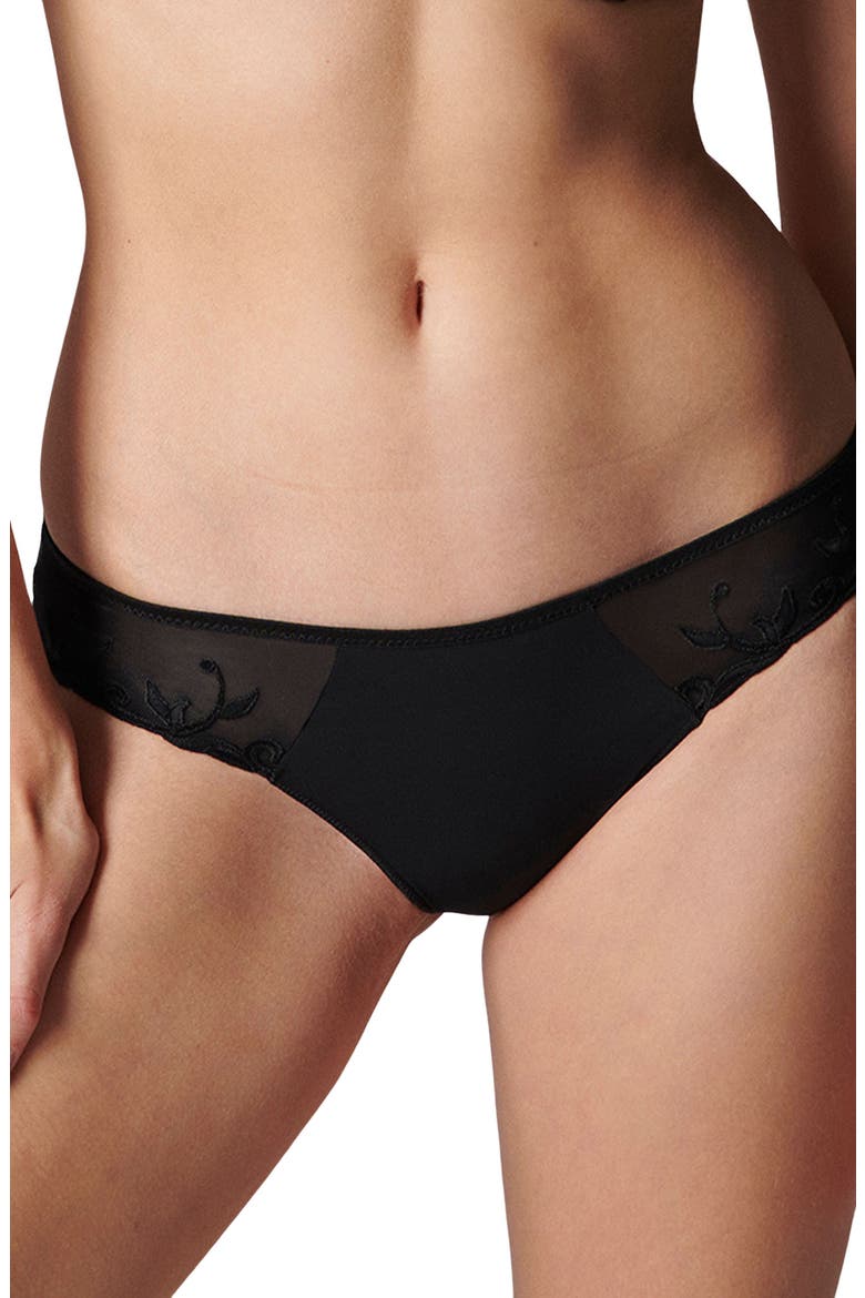Andora Embroidered Bikini, Main, color, BLACK