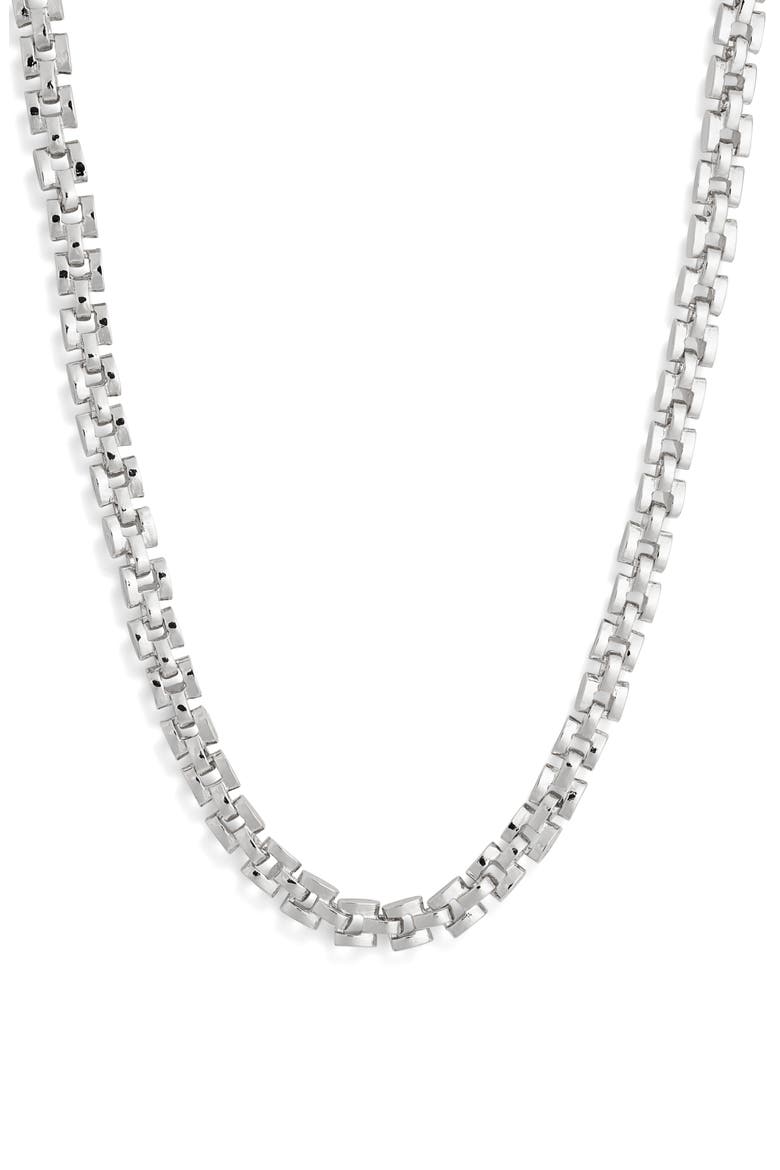Watchband Chain Necklace, Main, color, SILVER
