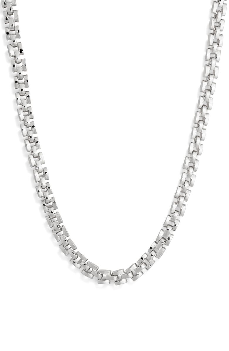 Leith Watchband Chain Necklace, Main, color, Silver