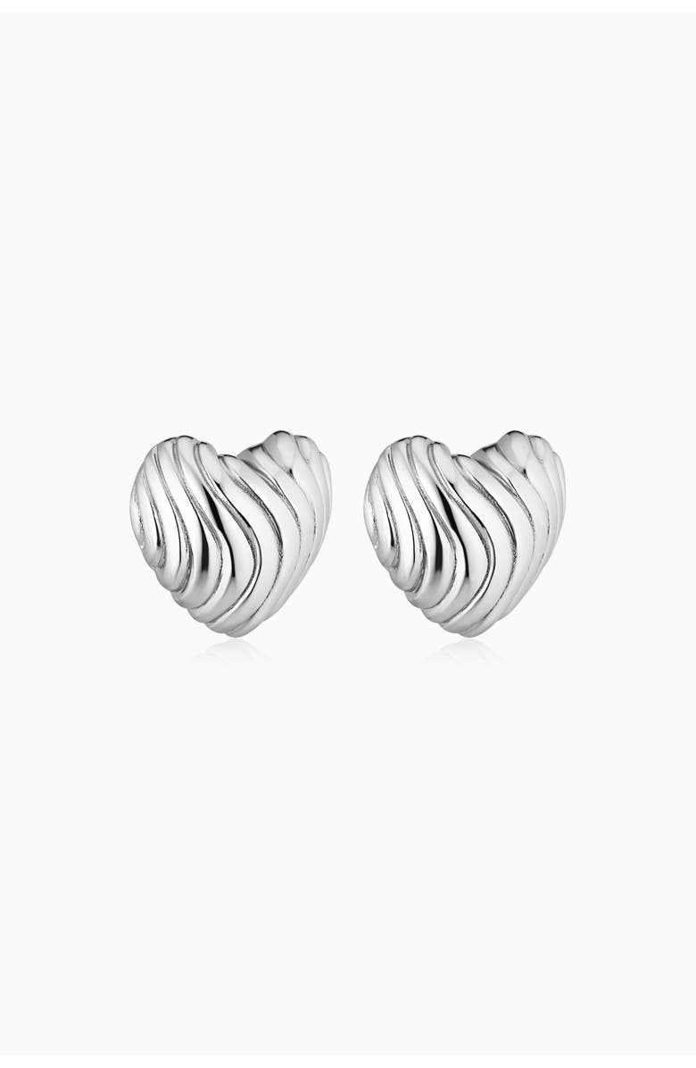 Oradina Sterling Silver Love Language Studs, Alternate, color, Silver
