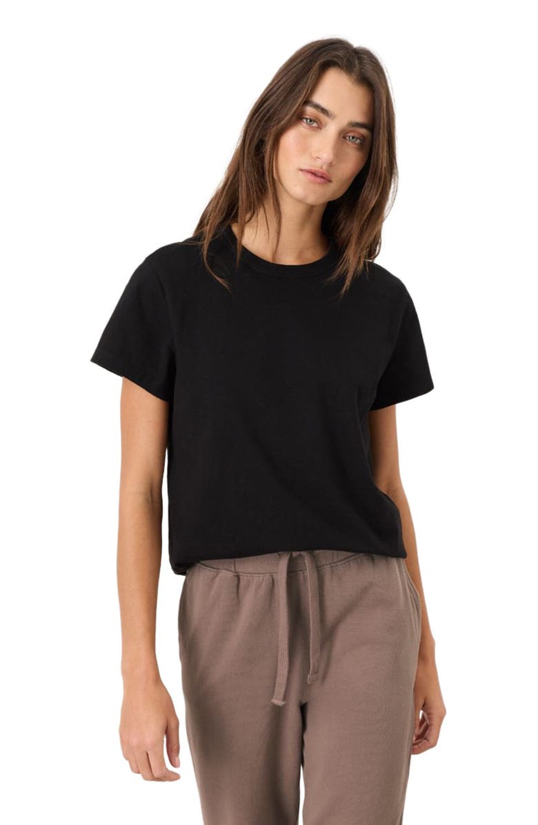 Pact Organic Cotton Soft-Slub Essential Crewneck Tee, Alternate, color, Black