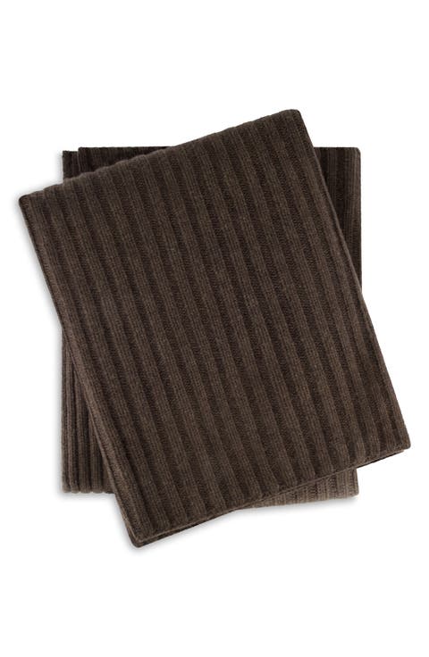 Brooklyn Rib Cashmere Throw Blanket