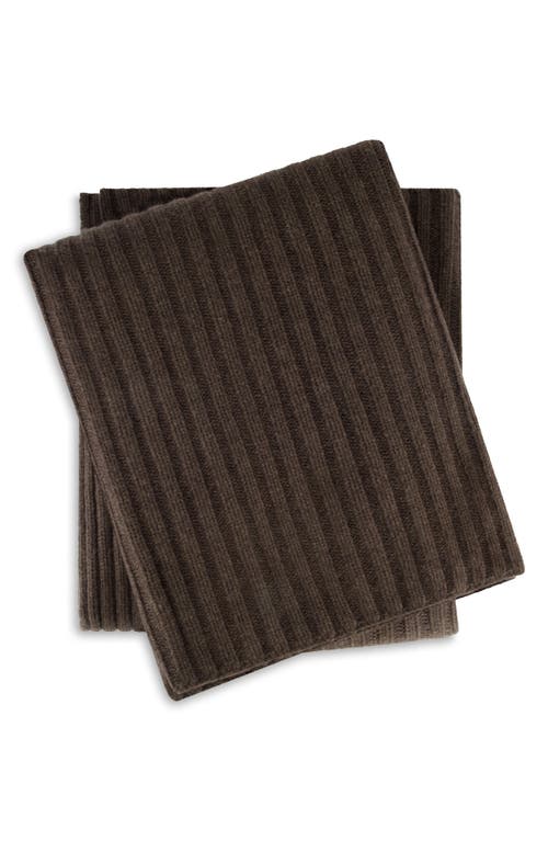 Sofia Cashmere Brooklyn Rib Cashmere Throw Blanket in Brown  product