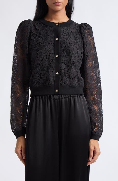 Kitty Lace Overlay Cardigan