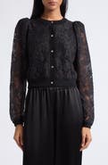 ALICE + OLIVIA Kitty Lace Overlay Cardigan