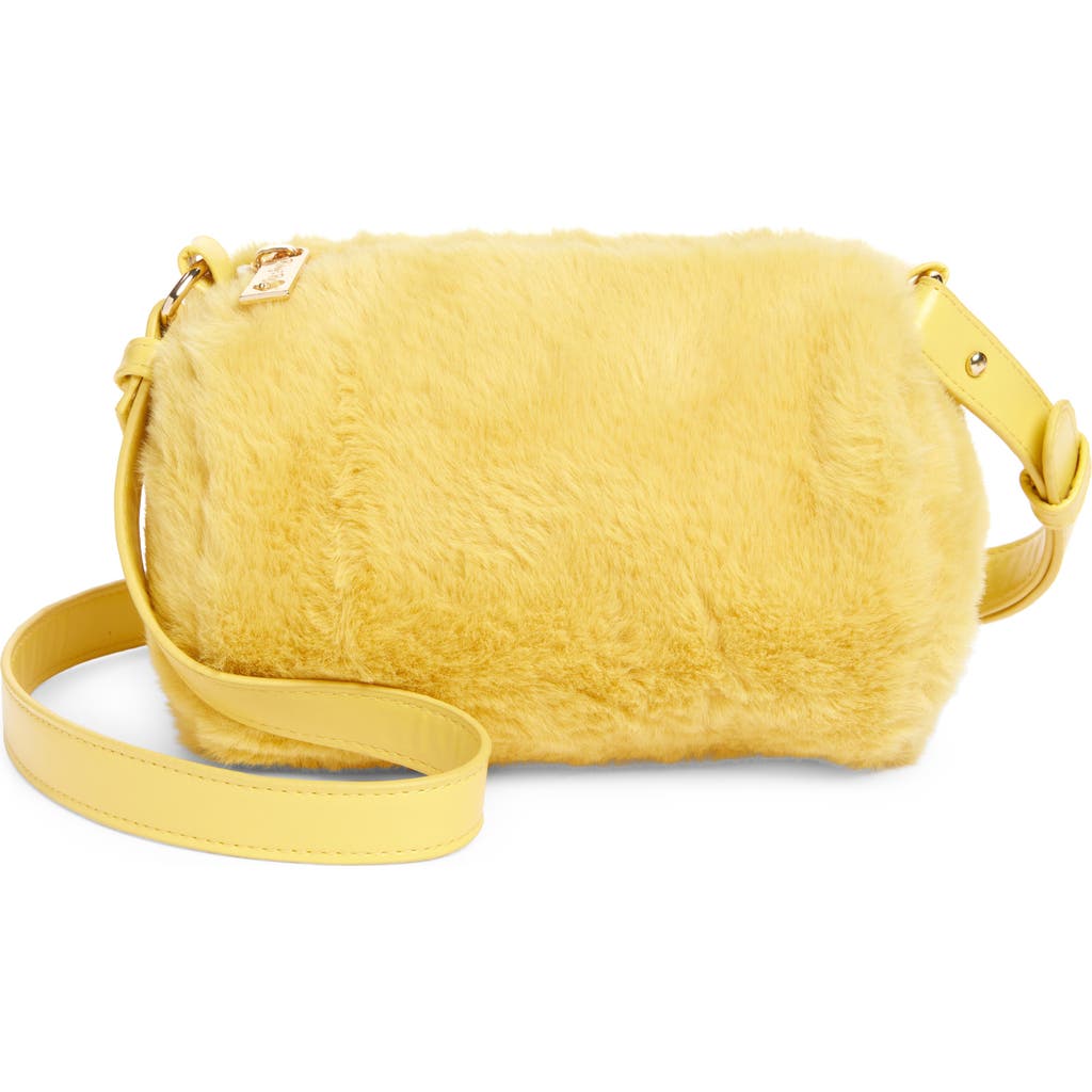Ruby & Ry Kids' Faux Fur Barrel Bag in Yellow  product