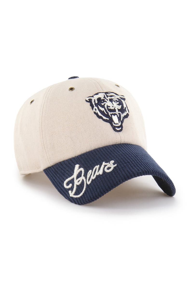 Women's '47 Natural/Navy Chicago Bears Rope Script Clean Up Adjustable Hat, Main, color, Natural
