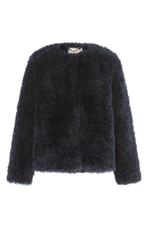 Aligne Francine Faux Shearling Jacket In Blue