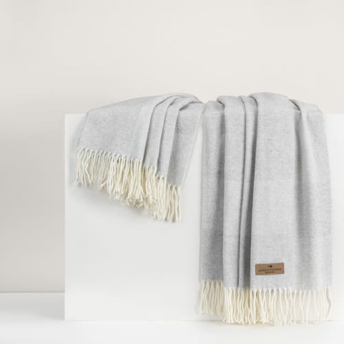 Lands Downunder Hampton Plaid Herringbone Throw In Silver