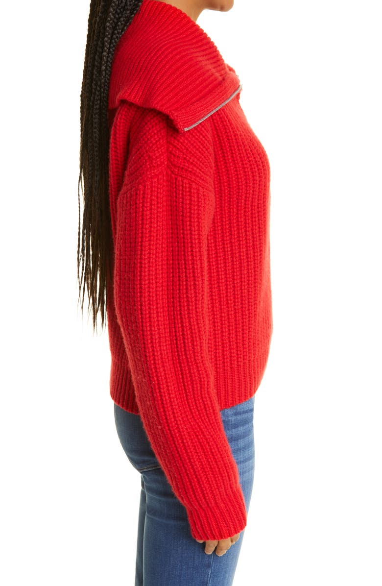 FRAME Half Zip Rib Knit Sweater, Alternate, color,