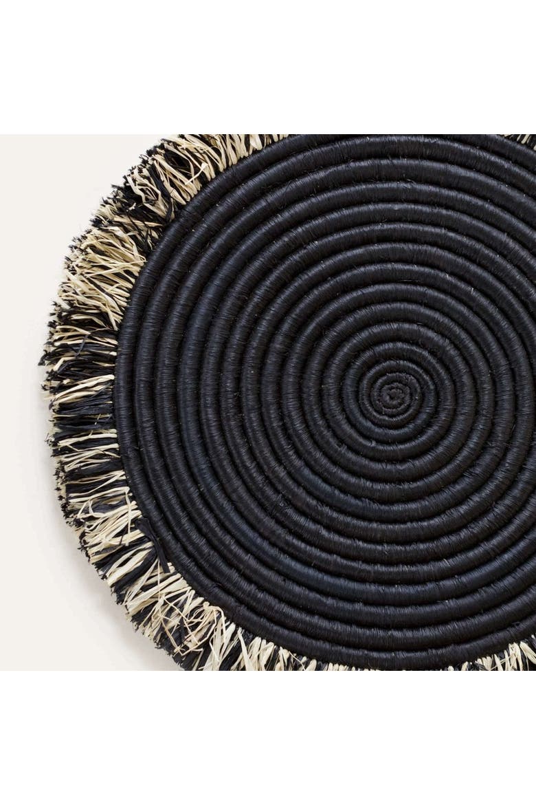 Raffia Fringe Placemat, Alternate, color, Natural raffia fibers