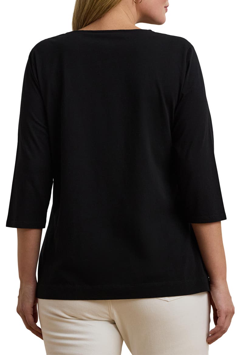 Split Neck Tunic, Alternate, color, BLACK