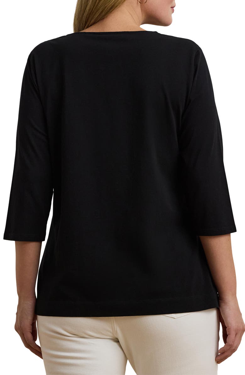 Lauren Ralph Lauren Split Neck Tunic, Alternate, color, Black