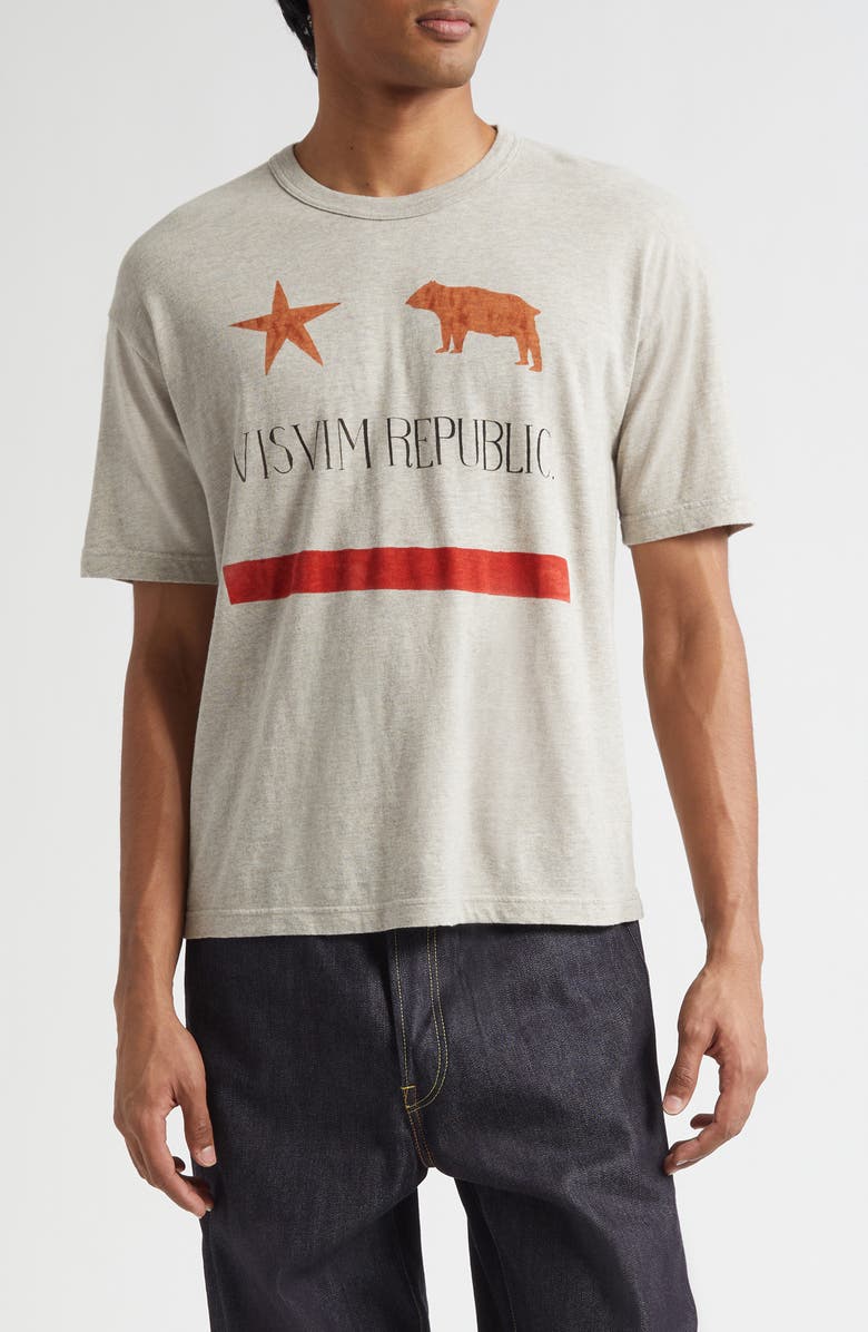 VISVIM Jumbo Republic Oversize Graphic T-Shirt, Main, color, Grey