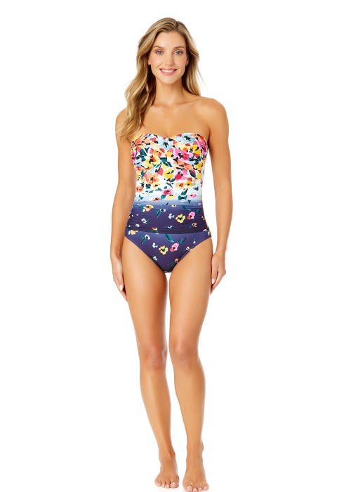 ANNE COLE TWIST FRONT SHIRRED ONE PIECE SWIMSUIT