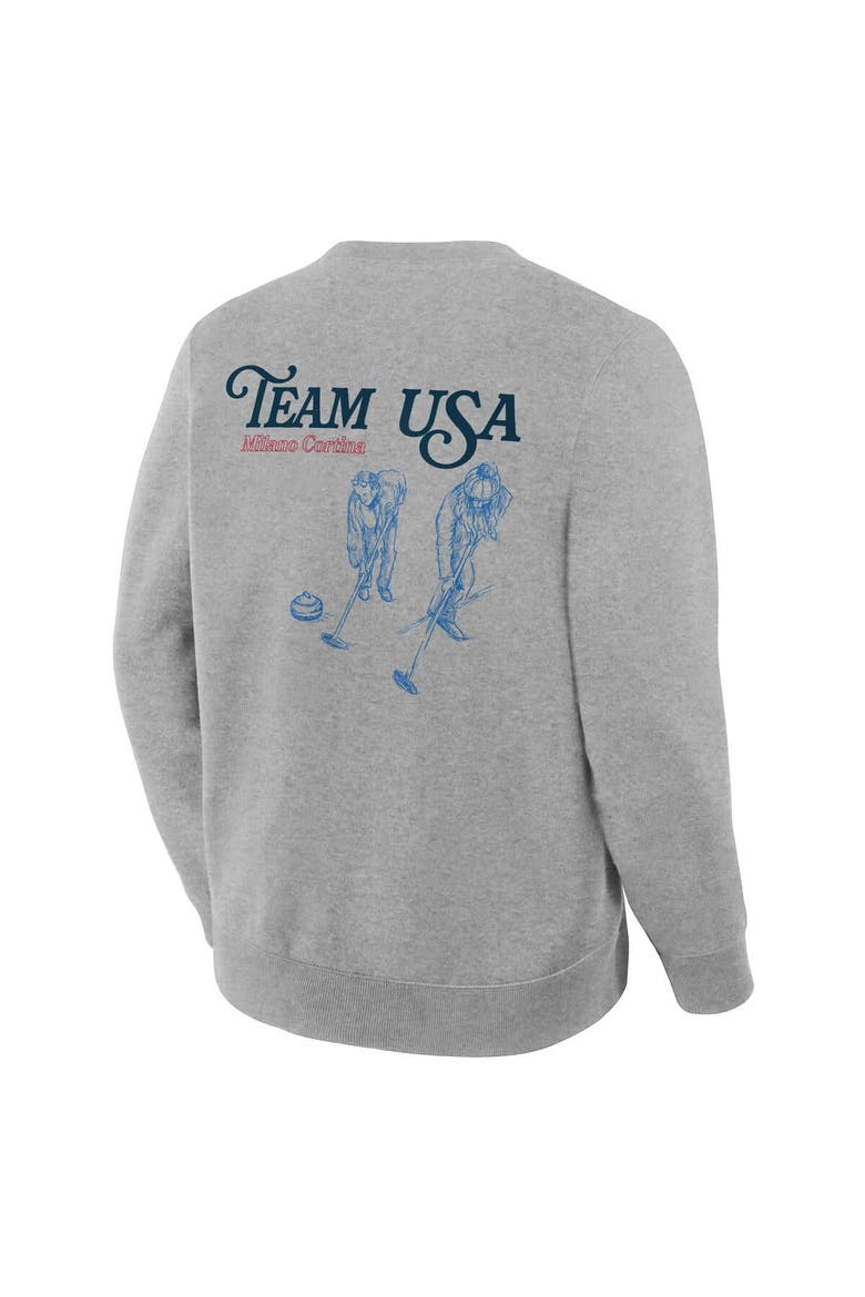 Men's Fanatics Heather Gray Team USA Milano Cortina 2026 Winter Olympics Curling Sweatshirt, Alternate, color, Heather Gray
