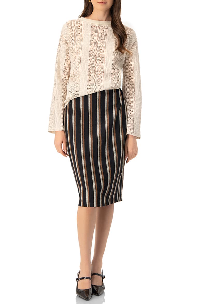 Straight Jacquard Blouse, Alternate, color, Natural