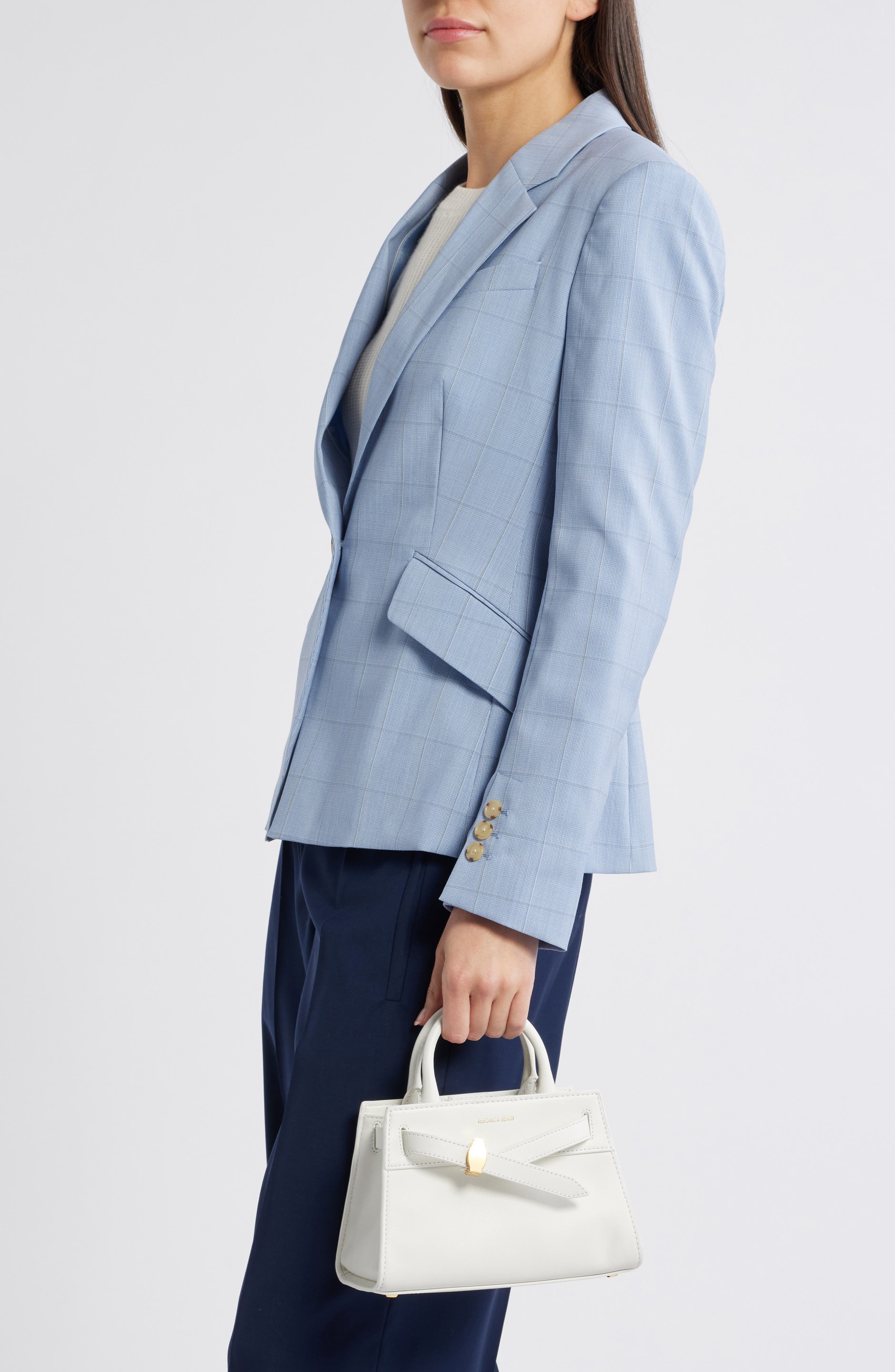 Veronica Beard Mini Dash Leather Top Handle Bag, Alternate, color, Off White