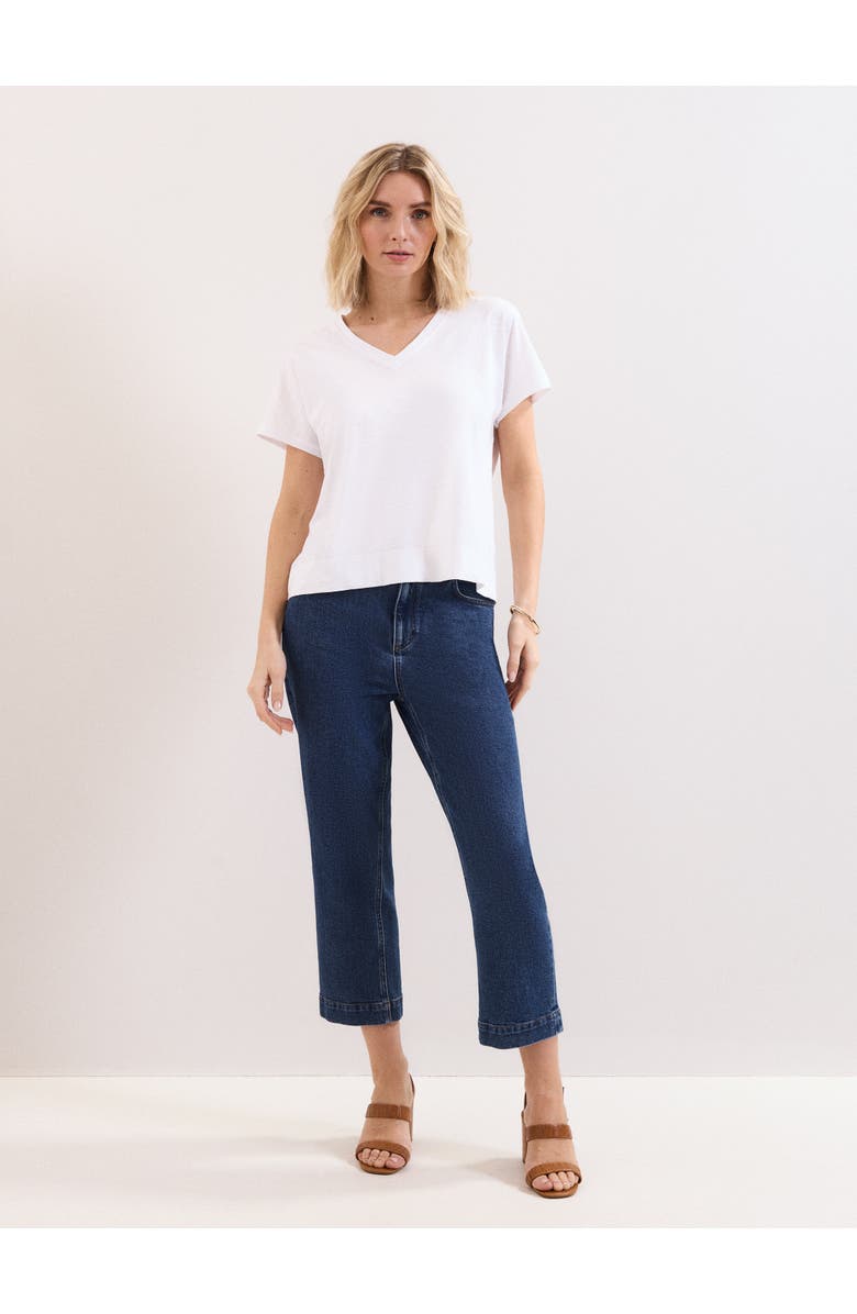 Phase Eight Saphiya Slub Cotton V-Neck T-shirt, Alternate, color, White