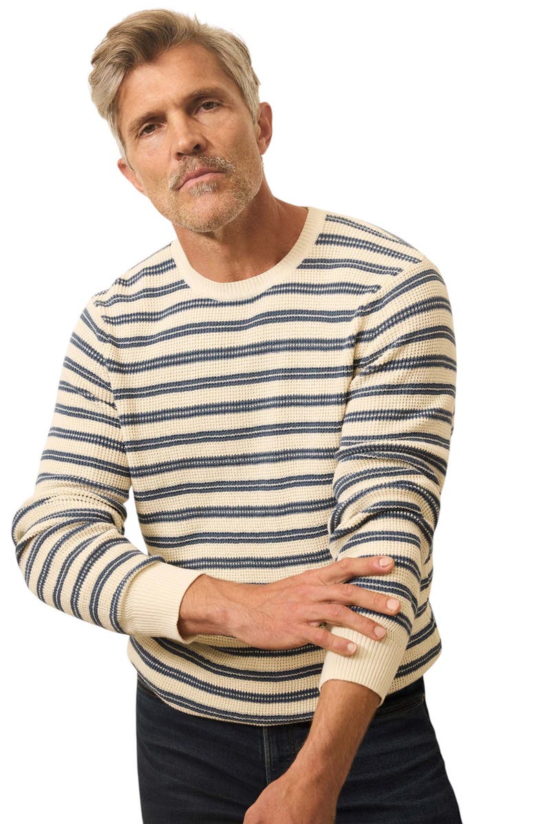 Faherty Sunwashed Stripe Organic Cotton Sweater, Alternate, color, Booth Island Stripe