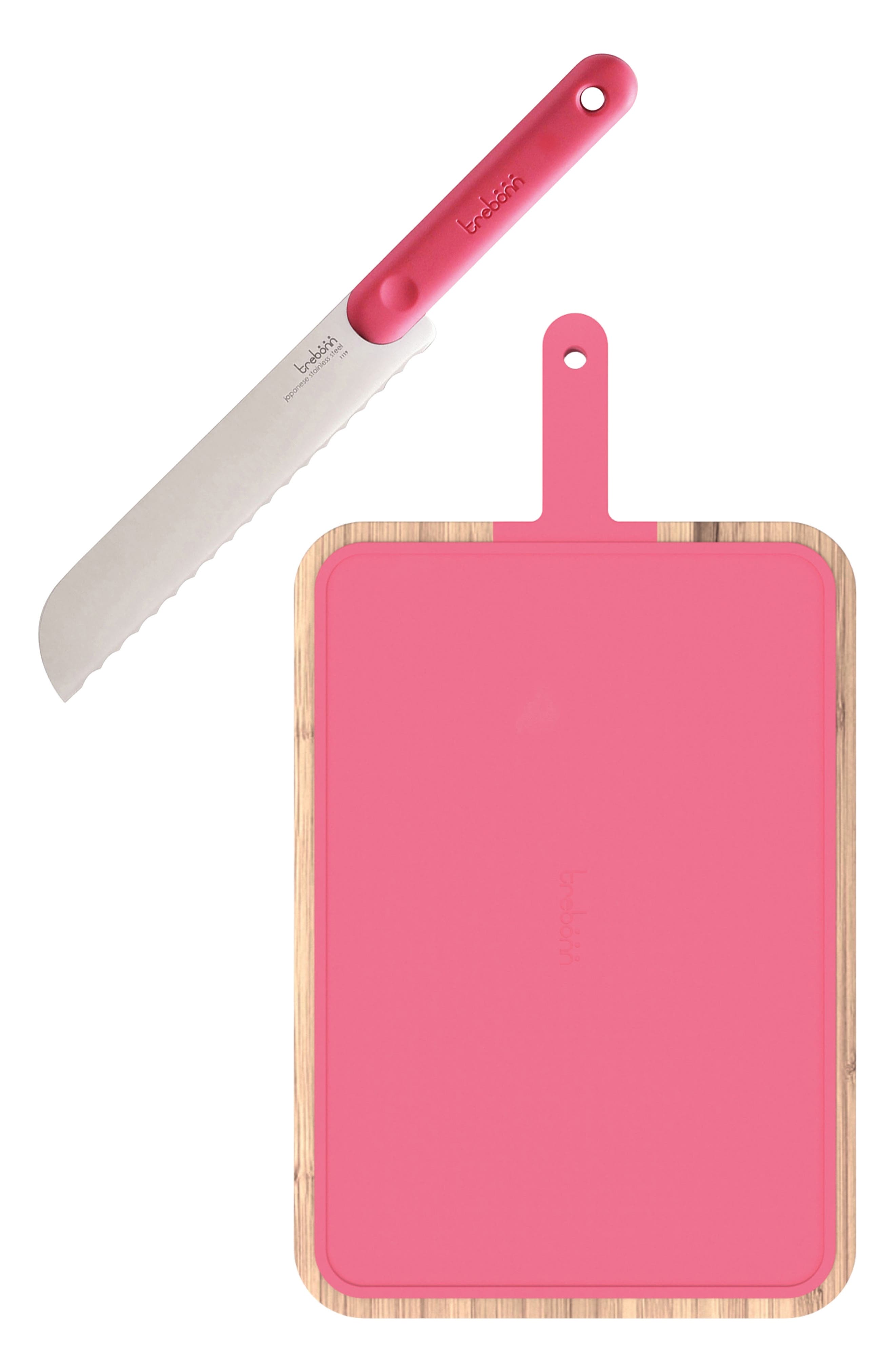 TREBONN Bamboo Chopping Board with Serrated Bread Knife