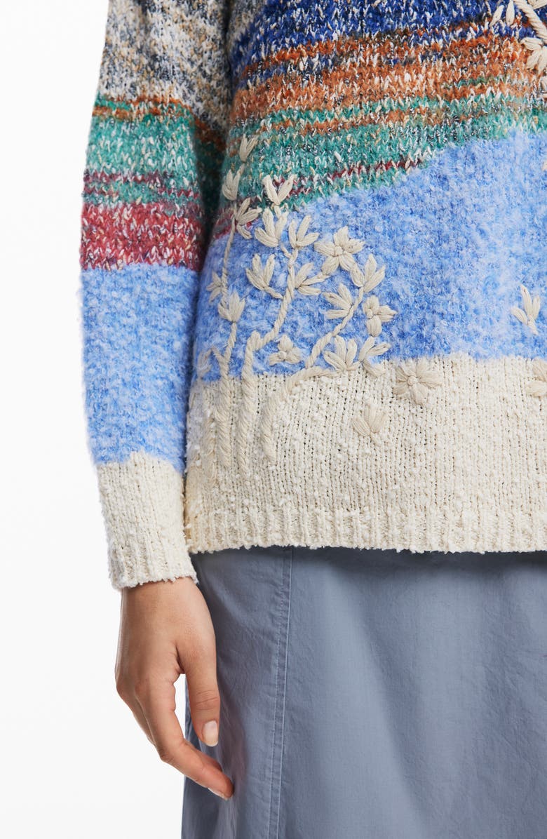 Desigual Gran Sudbury Embroidered Crewneck Sweater, Alternate, color,