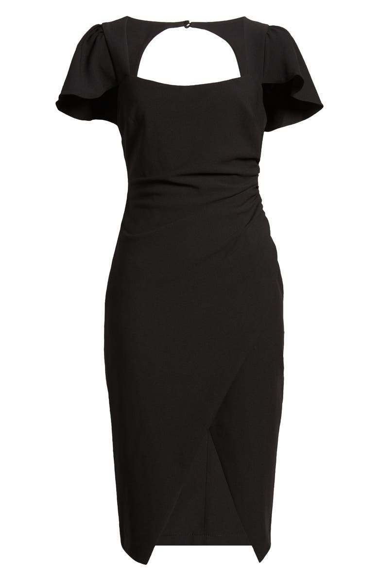 Black Halo Merideth Back Cutout Sheath Dress, Alternate, color,