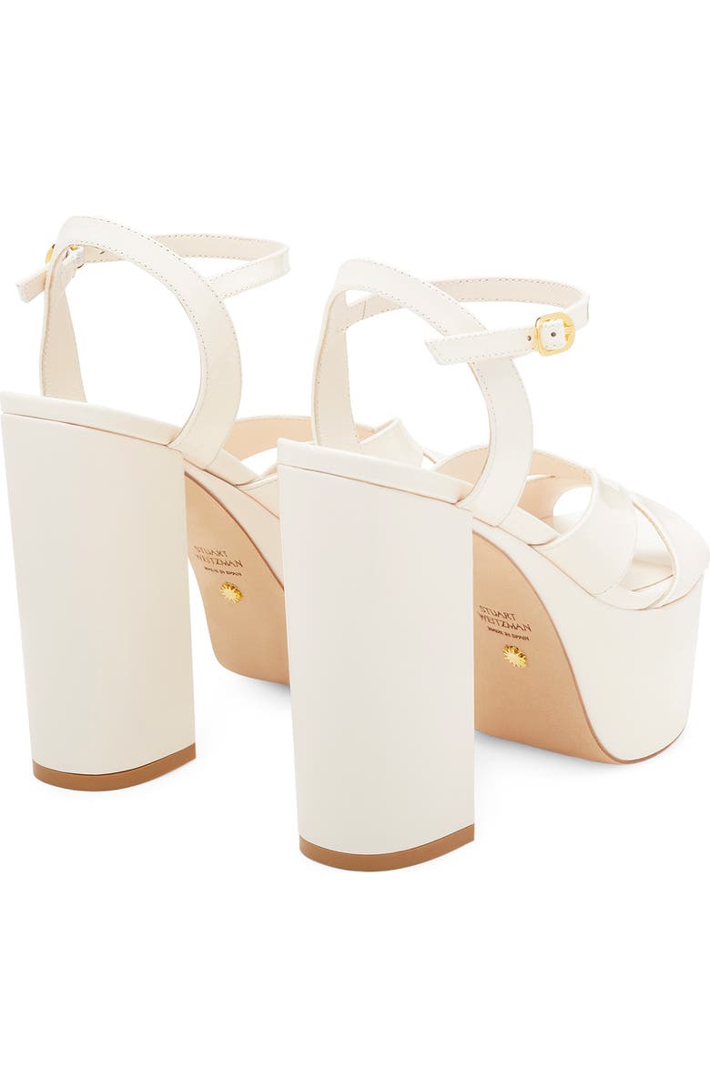 Stuart Weitzman Miami Square High 140 Platform Sandal, Alternate, color, Seashell