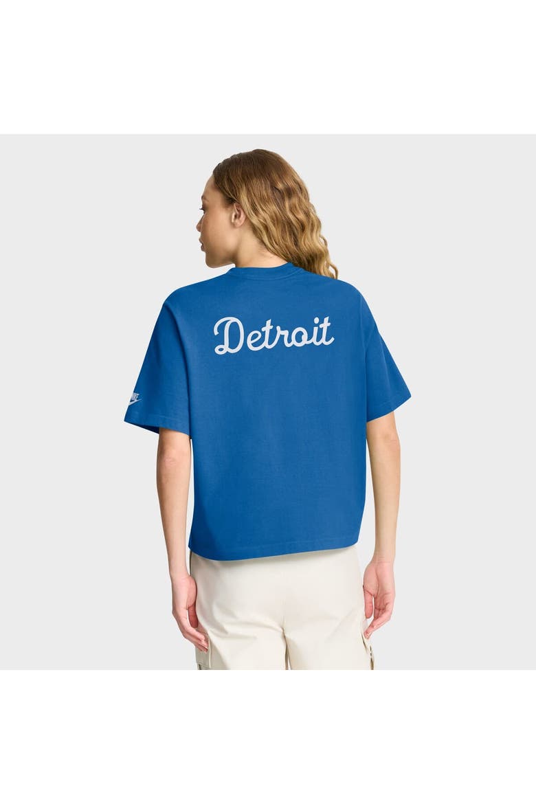 Women's Nike Blue Detroit Lions Rewind Pocket Boxy T-Shirt, Alternate, color, Blue