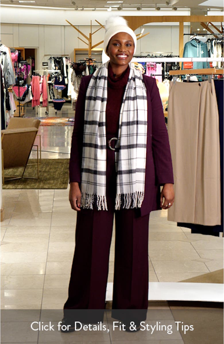 Dover Tartan Scarf & Faux Fur Pompom Beanie Set, sales video thumbnail