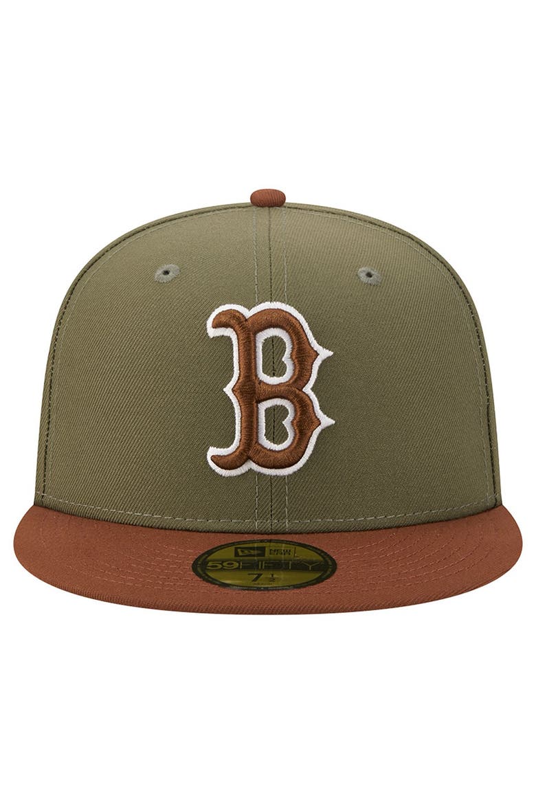 Men's New Era Olive/Brown Boston Red Sox Color Pack 59FIFTY Fitted Hat, Alternate, color, Olive