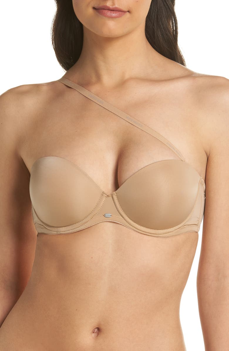 Calvin Klein Naked Glamour Strapless Underwire Push-Up Bra, Alternate, color,