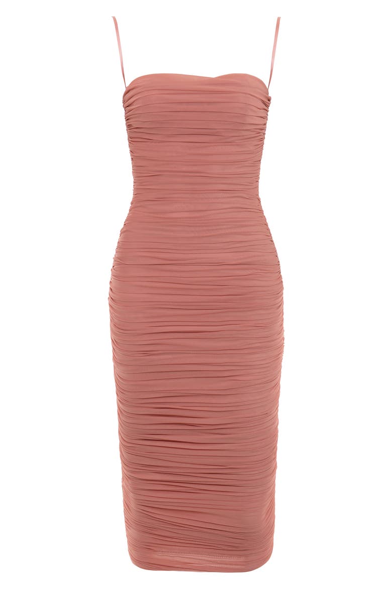 Sirene Ruched Mesh Dress, Alternate, color, ANTIQUE ROSE
