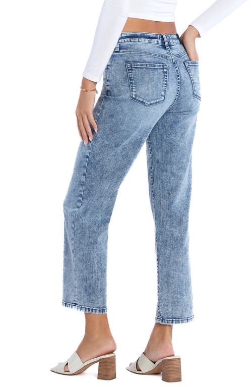 Hint Of Blu Ankle Straight Leg Jeans In Crescent Moon Blue