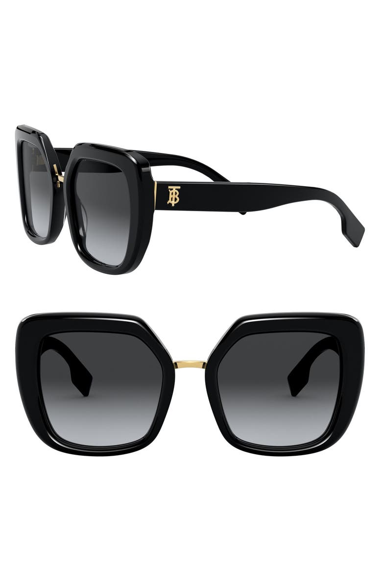 Burberry 53mm Polarized Gradient Square Sunglasses, Main, color,