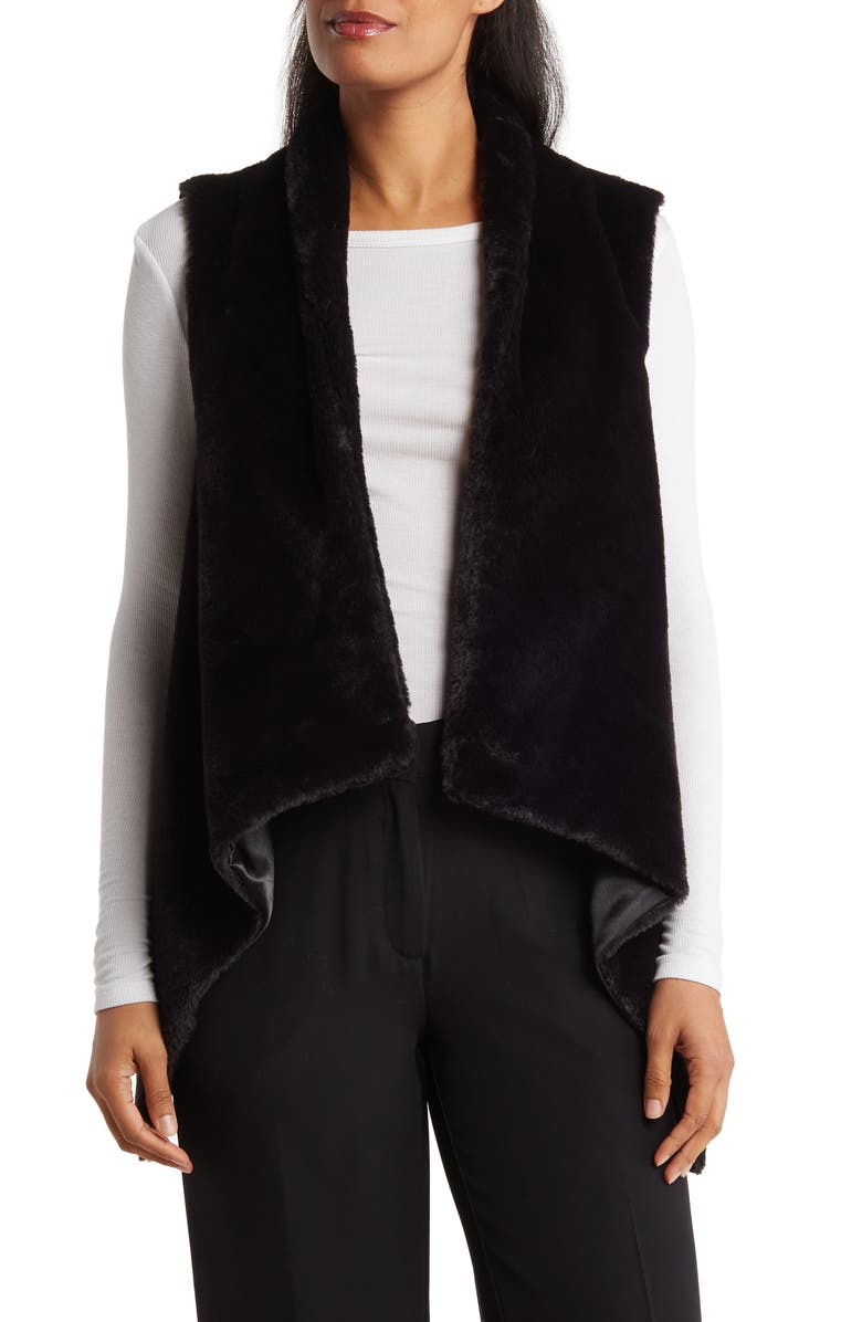 NORDSTROM RACK Faux Fur Mixed Media Vest, Main, color,