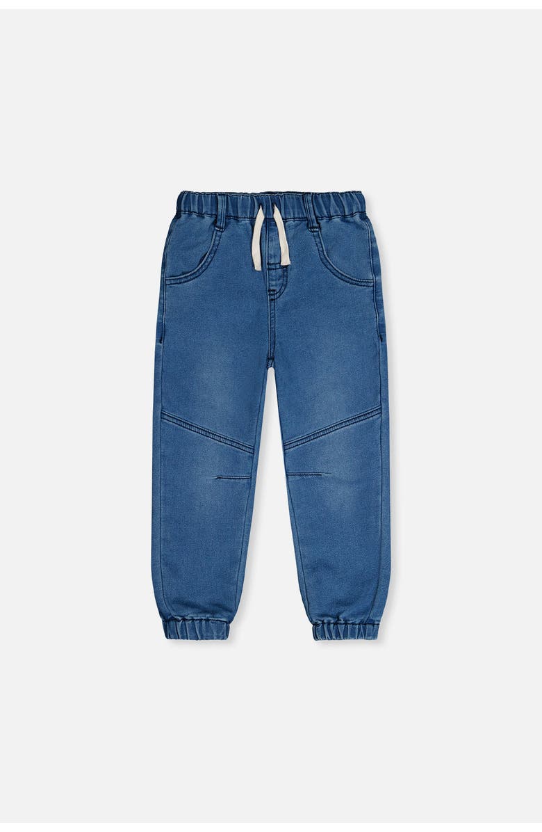 Deux par Deux Elastic Cuffs Relaxed French Terry Denim Jogger Pants, Main, color,