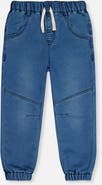 Deux par Deux Elastic Cuffs Relaxed French Terry Denim Jogger Pants