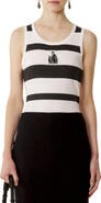 Lanvin Cotton Jersey Mother And Daughter Embroidered Ribbed Tank Top
