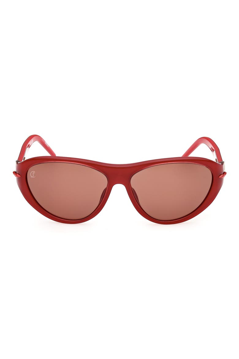 59mm Round Sunglasses, Main, color, BORDEAUX RED / COPPER
