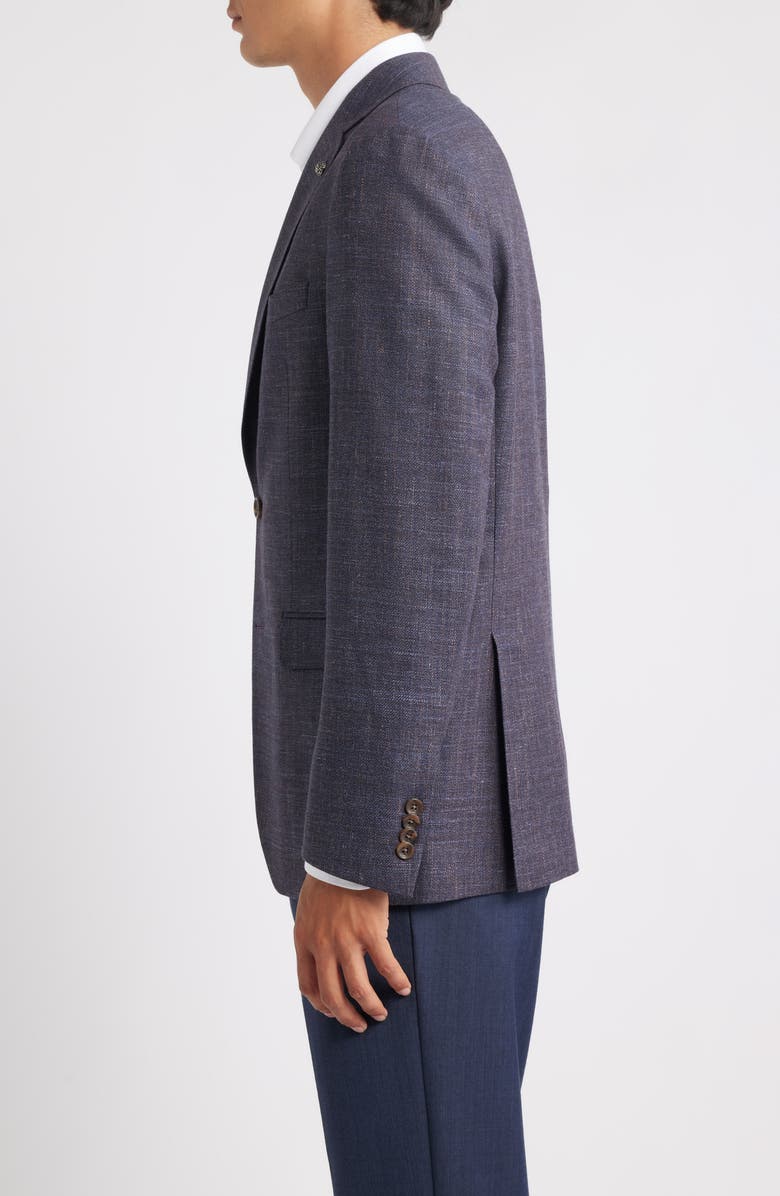 Jack Victor Midland Contemporary Fit Blue Mélange Wool & Silk Blend Sport Coat, Alternate, color, Mid Blue