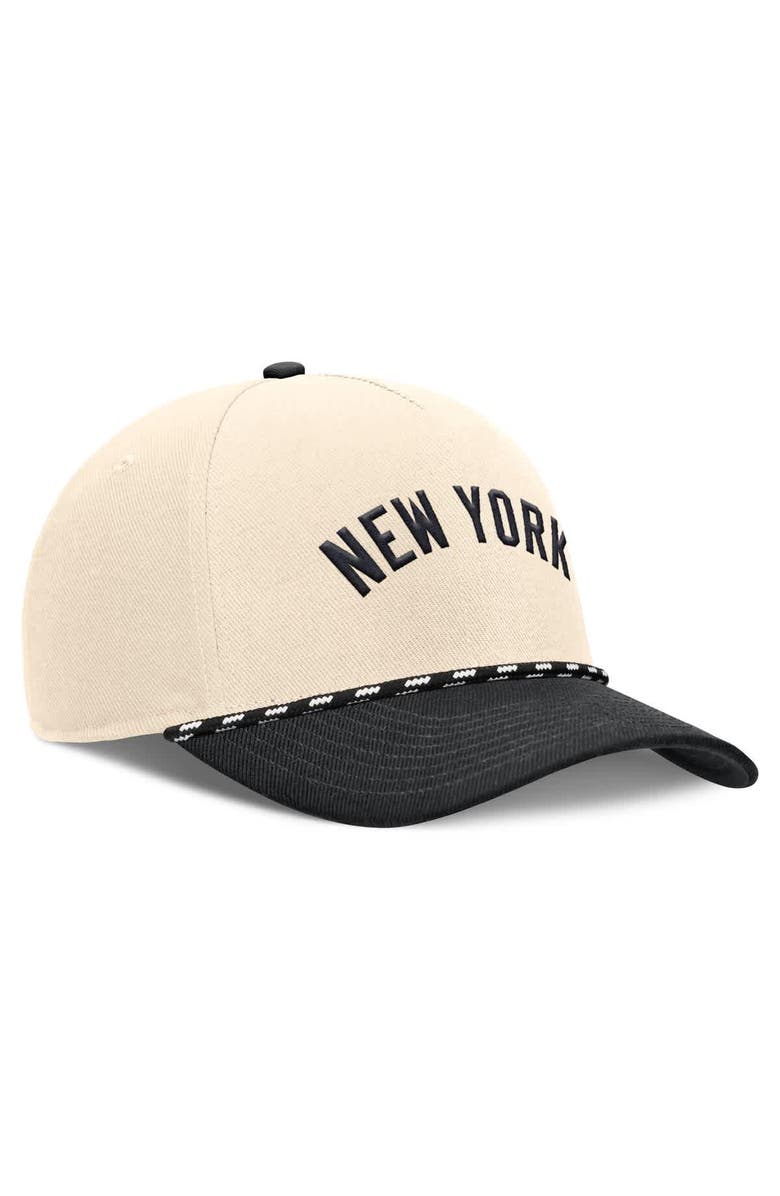 Nike Men's Nike Natural/Black New York Yankees Cooperstown Collection Rise Adjustable Hat, Alternate, color, Natural