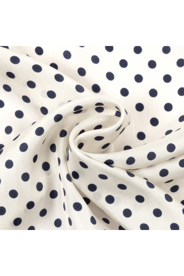 Pin Dot Silk Scarf, Alternate, color, Navy
