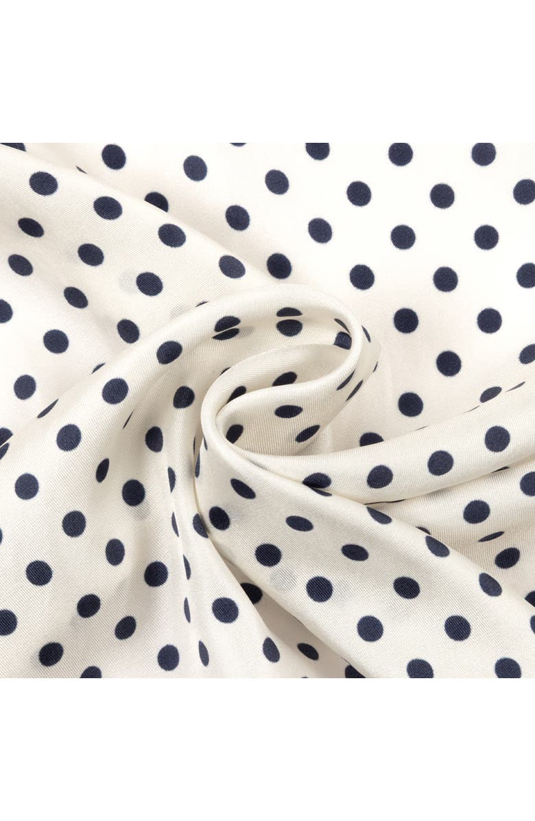 Echo Pin Dot Silk Scarf, Alternate, color, Navy