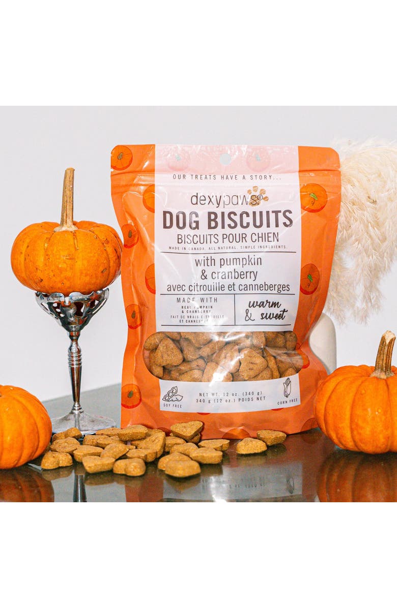 Dexypaws Pumpkin
Cranberry Dog Biscuits 12oz, Alternate, color, Brown