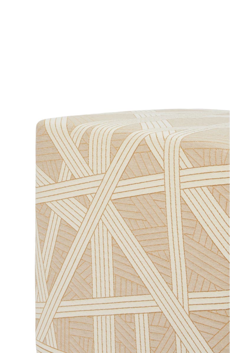 Missoni Home Nastri 40x40x40 Cm Footstool Cube With Contrasting Stitching, Alternate, color, Beige
