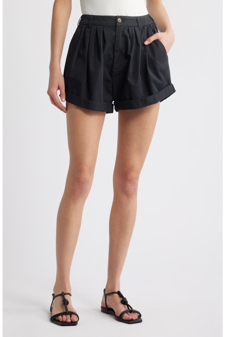 Paige Cotton Shorts, Main, color, BLACK