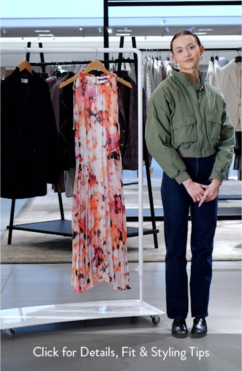 Floral Print Sleeveless Midi Dress, sales video thumbnail