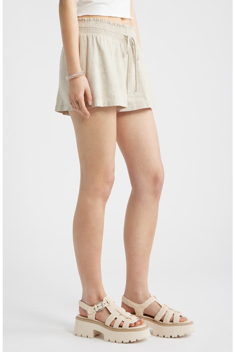 Linen Blend Shorts, Alternate, color, NATURAL
